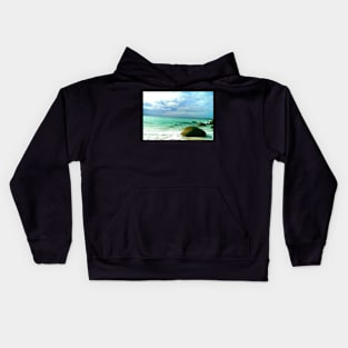 rocky ocean view Kids Hoodie